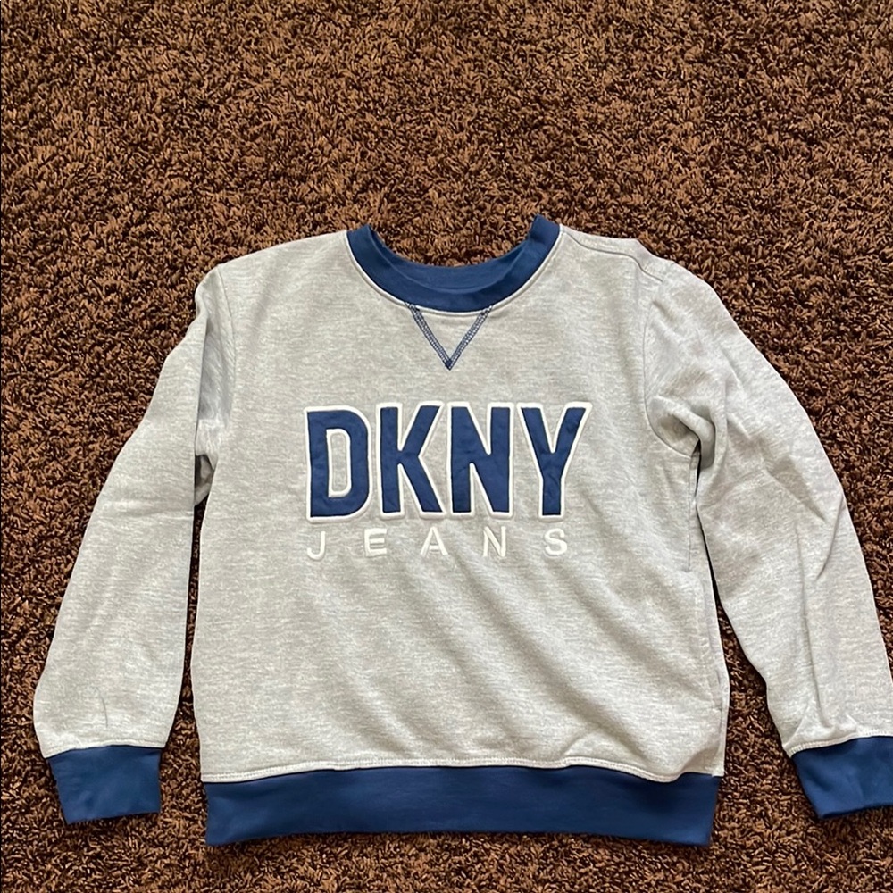 DKNY Gray and Blue Sweatshirt
